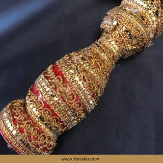 Golden Punjabi Pakhi (Hand Fans) - Pack of 2