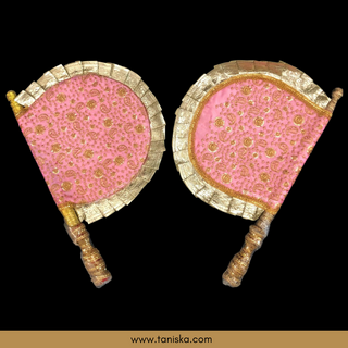 Baby Pink Punjabi Pakhi (Hand Fans) - Pack of 2