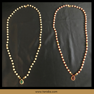 MILNI HAAR - Red/White Pearls Swaghat Haar(Guest Garlands) - (Set of 24: x12 Red, x12 Green)