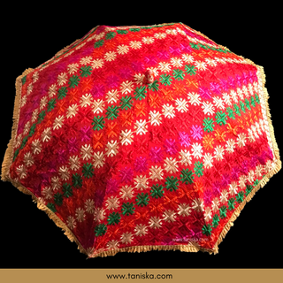 Decorative Umbrella's - Phulkari Umbrella - Multi