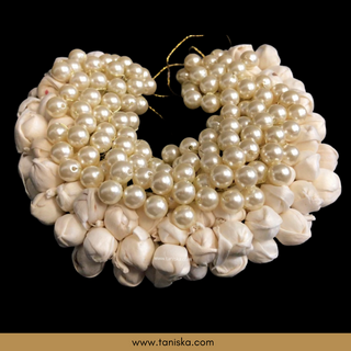 White Traditional Gajra with Pearls