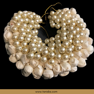 White Traditional Gajra with Pearls