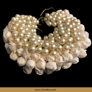 White Traditional Gajra with Pearls