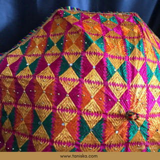 Decorative Umbrella's - Phulkari Umbrella - Multi