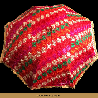 Decorative Umbrella's - Phulkari Umbrella - Multi