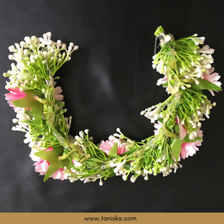 Pink Flower Gajra - Hair Accessory - (Single Piece)