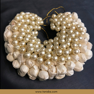 White Traditional Gajra with Pearls