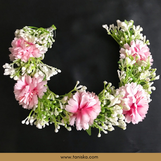 Pink Flower Gajra - Hair Accessory - (Single Piece)