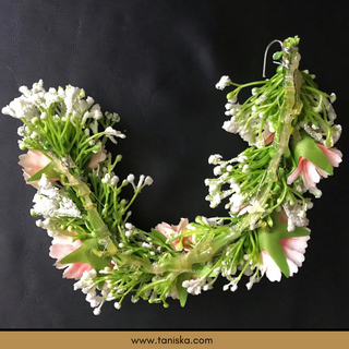 Peach Flower Gajra - Hair Accessory - (Single Piece)