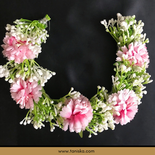 Pink Flower Gajra - Hair Accessory - (Single Piece)