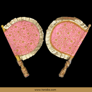 Baby Pink Punjabi Pakhi (Hand Fans) - Pack of 2