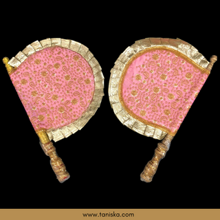 Baby Pink Punjabi Pakhi (Hand Fans) - Pack of 2