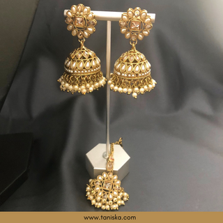 Golden Traditional Necklace Set - Antique Gold