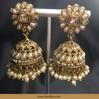 Golden Traditional Necklace Set - Antique Gold