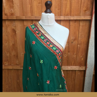 Emerald Punjabi Phulkari Dupatta