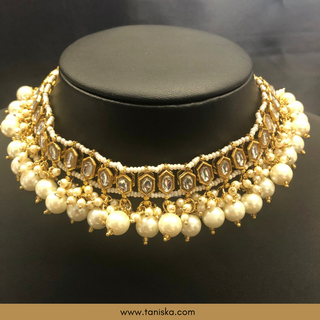 Golden Traditional Necklace Set - Antique Gold