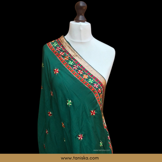 Emerald Punjabi Phulkari Dupatta