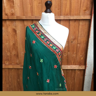 Emerald Punjabi Phulkari Dupatta