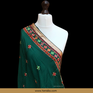 Emerald Punjabi Phulkari Dupatta