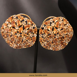 American Diamond Style Necklace Set - Rose Gold