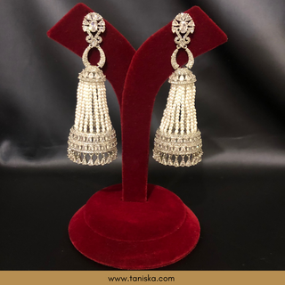 American Diamond Style Statement Earrings - Silver (Limited Edition)