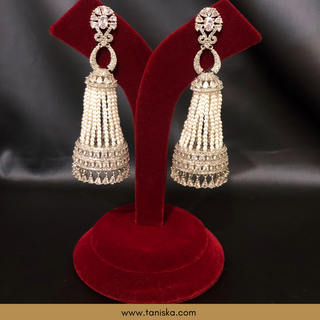 American Diamond Style Statement Earrings - Silver (Limited Edition)