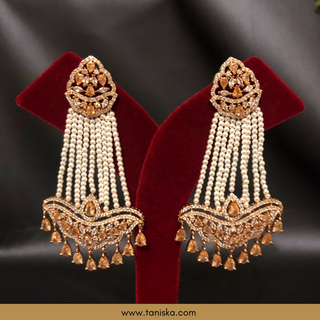American Diamond Style Earring & Tikka Set - Rose Gold