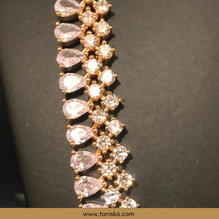 American Diamond Style Necklace Set - Rose Gold