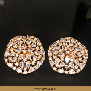 American Diamond Style Necklace Set - Rose Gold