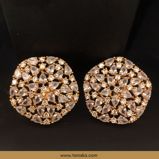 American Diamond Style Necklace Set - Rose Gold