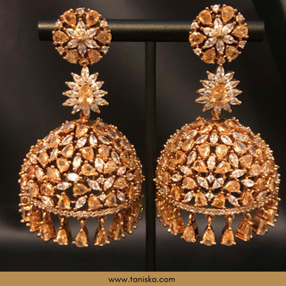 American Diamond Style Necklace Set - Rose Gold