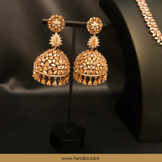American Diamond Style Necklace Set - Rose Gold
