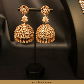 American Diamond Style Necklace Set - Rose Gold