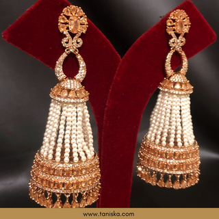 American Diamond Style Earrings - Rose Gold