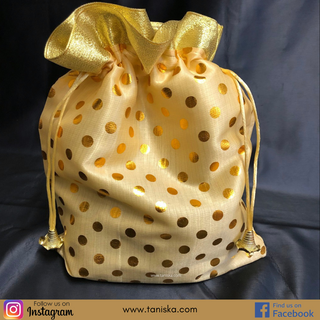 Decorative Drawstring Gift Bag (Gold/Red) - Buy 3 Get 1 Free