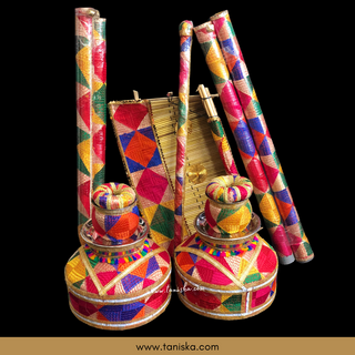 PRE-ORDER - New Phulkari LED Jaggo & Meenakari Mayian Set XL FAMILY COMBO DEAL (Meenakari & Phulkari Print) - Available for Pre-Order