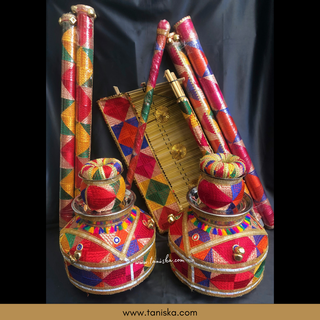 PRE-ORDER - New LED Jaggo (with Bells/Ghungroo) & Matching Mayian Set COMBO DEAL (Phulkari Print) - Available for Pre-Order