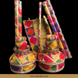 PRE-ORDER - New Phulkari LED Jaggo & Meenakari Mayian Set XL FAMILY COMBO DEAL (Meenakari & Phulkari Print) - Available for Pre-Order