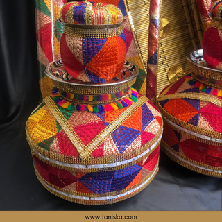 PRE-ORDER - Meenakari Peacock Mayian Fatti Full Set & KAZ Phulkari LED Jaggo Set - JESS COMBO DEAL - Available for Pre-Order