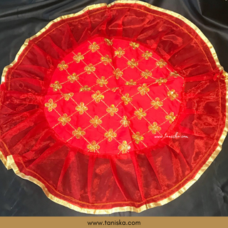 1 Red Multi-Purpose DORI RUMAL (Gift Bag, Thaal Cover, Potli Bag - Perfect for: Indian Wedding, Shagan Ceremony, Chunni Charhana, Bridal Shower, Baby Shower, Maiyan, Weddings, Favors, Shaadi, Walima)