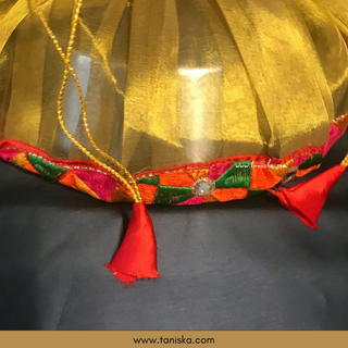 "Aaj Din Shagna Da Chadeya" - 1 Phulkari Multi-Purpose DORI RUMAL (Gift Bag, Thaal Cover, Potli Bag - Perfect for: Indian Wedding, Shagan Ceremony, Chunni Charhana, Bridal Shower, Baby Shower, Maiyan, Weddings, Favors, Shaadi, Walima
