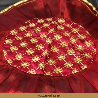 1 Maroon Multi-Purpose DORI RUMAL (Gift Bag, Thaal Cover, Potli Bag - Perfect for: Indian Wedding, Shagan Ceremony, Chunni Charhana, Bridal Shower, Baby Shower, Maiyan, Weddings, Favors, Shaadi, Walima)