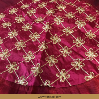 1 Maroon Multi-Purpose DORI RUMAL (Gift Bag, Thaal Cover, Potli Bag - Perfect for: Indian Wedding, Shagan Ceremony, Chunni Charhana, Bridal Shower, Baby Shower, Maiyan, Weddings, Favors, Shaadi, Walima)