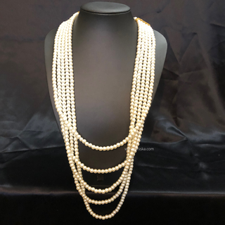 The Rajasa Pure | Multi-Tiered Minimalist Groom’s Mala | Pearl White 5 Layered Mens / Groom Mala