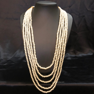Pearl White 5 Layered Mens / Groom Mala