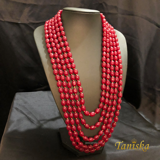 The Maharaja’s Ruby | Layered Crimson & Gold Mala