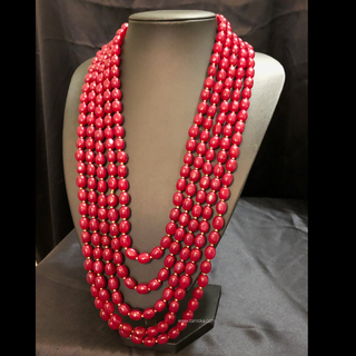 The Maharaja’s Ruby | Layered Crimson & Gold Mala