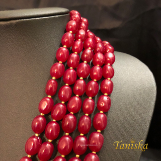 The Maharaja’s Ruby | Layered Crimson & Gold Mala