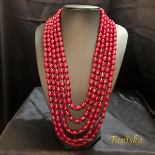The Maharaja’s Ruby | Layered Crimson & Gold Mala