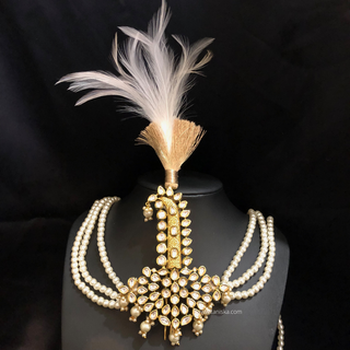 The Grand Vizier | Ornate Kundan & Ivory Plume Kalgi